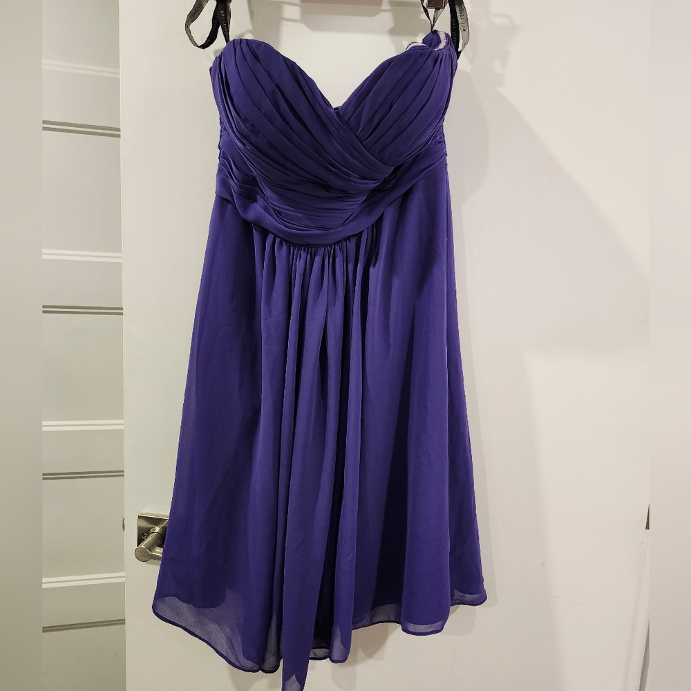 Bill Levkoff Strapless Purple Chiffon Dress P2P 18"
